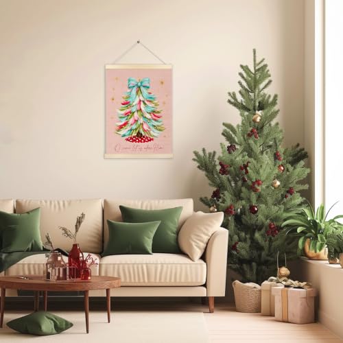 Ecezatik Preppy Christian Christmas Tree Canvas Wall Art Poster 12x16 in - A6-wall art