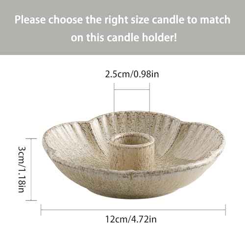 Ceramic Candlestick Holder£¬ Candle Holder for Taper Candles,Incense, Santo Palo, Halloween Christmas Wedding Parties, Dining Room Home Decoration Display - Camel
