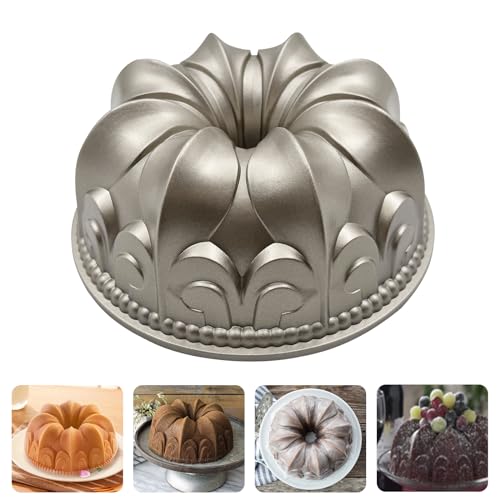 Charlotte Cake Mold Aluminium Lily Flower Shape, 9 Inch Non-Stick Round Pan