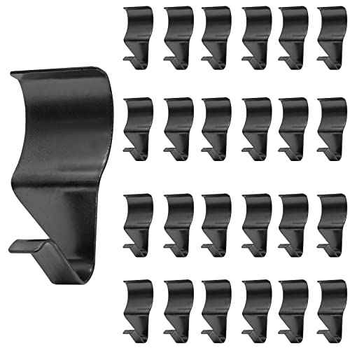 Biaungdo 24 Pcs Heavy Duty Stainless Steel Black Vinyl Siding Hooks, No Hole Needed Low Profile Siding Clips for Hanging Wreath, Outdoor Christmas Decorations