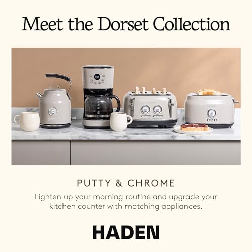 Haden Dorset 1.7L Putty & Chrome Stainless Steel Electric Kettle