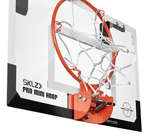 Mini Indoor Basketball Hoop with Flip Rim, Shatterproof Backboard, Door Mount
