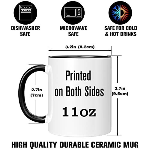 Funny Black Ceramic Coffee Mug 11 oz Gag Gift for Coworkers & Office, Women Men