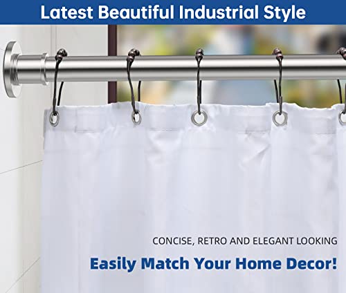 Adjustable Rustproof Shower Curtain Rod - Brushed Nickel 43-72 Inch Tension Tension Rod for Bathroom & Window