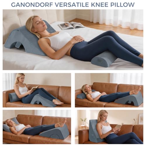Ganondorf Knee Pillow for Back Sleeping, Leg Support Wedge with Removable Cover