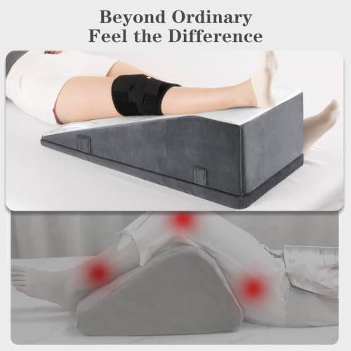 Hapiclody Single Leg Elevation Pillow for Post-Surgery Knee Recovery, Adjustable Height Support Wedge