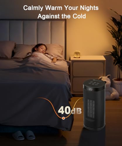 Portable Space Heater with Oscillation & Digital Thermostat - 1500W Indoor Heating