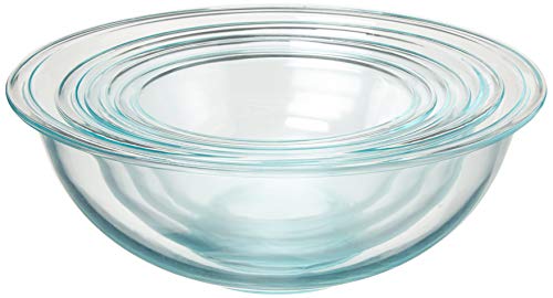 Pyrex Glass Bowl Set with Lids - 8-Piece Kitchen Storage & Mixing Bowls