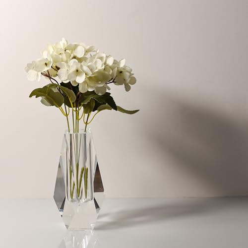 Kitcom Medium Crystal Vase for Home & Wedding Decor, Clear, 2.4x6.3 Inches