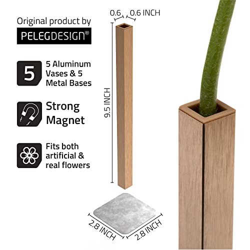 Magnetic Bud Vase Set - Modern Aluminum Table Centerpieces for Home & Events