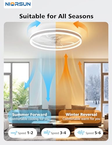 White 20-Inch RGB Ceiling Fan with Light and Remote - Smart Fandelier
