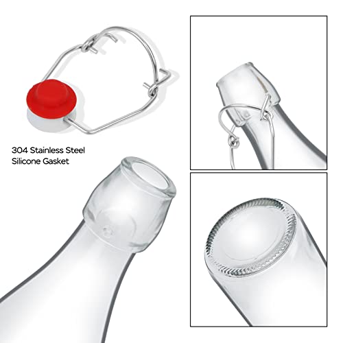 ZEBEIYU 12 Pack 4 oz Swing Top Glass Bottles,Flip Top Glass bottles with airtight Caps for Home Brewing Beer,Kombucha,2nd Fermentation,Kefir,Beverages,Soda,Oils,Vinegar,Limoncello,Vanilla extract