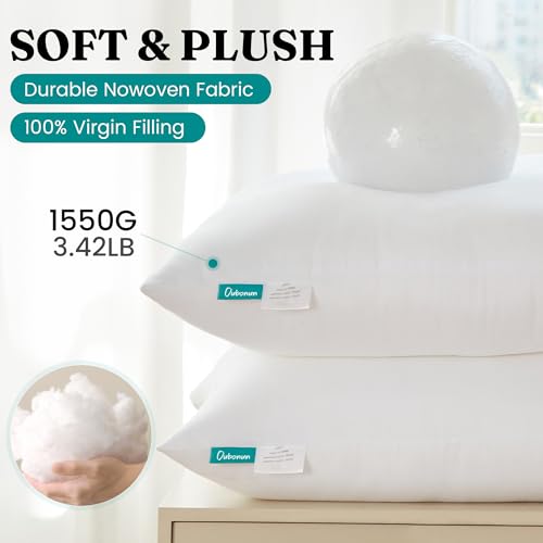 2 Pack 30x30 Inch Throw Pillow Inserts - Square Cushion Filling