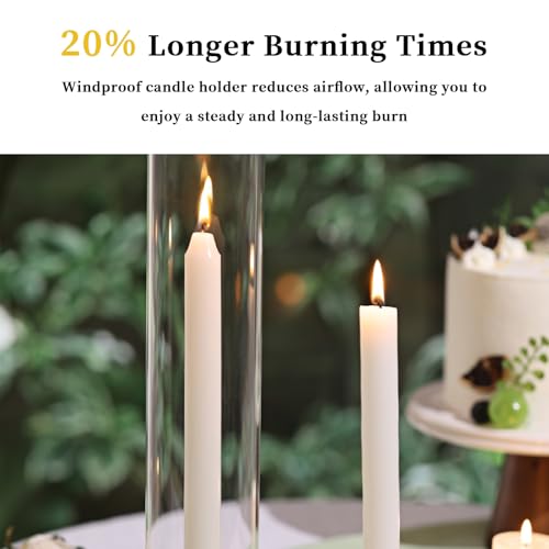 Volens 14-Inch Hurricane Glass Candle Holders Set of 6 with 2.5-Inch Diameter, Windproof & Elegant Home Decor