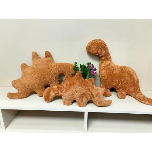24 inch Large Stegosaurus Dino Nugget Pillow, Chicken Nugget Plush Dinosaur Theme Party Decoration Birthday Gift for Kids