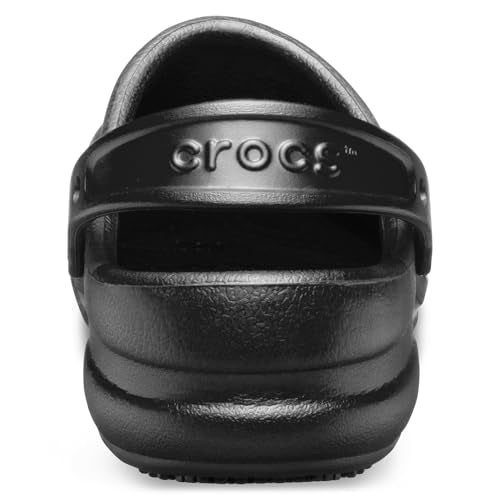 Unisex Crocs Bistro Work Clogs - Enclosed Toe Slip-Resistant Shoes - Black, Size 11 Women/9 Men