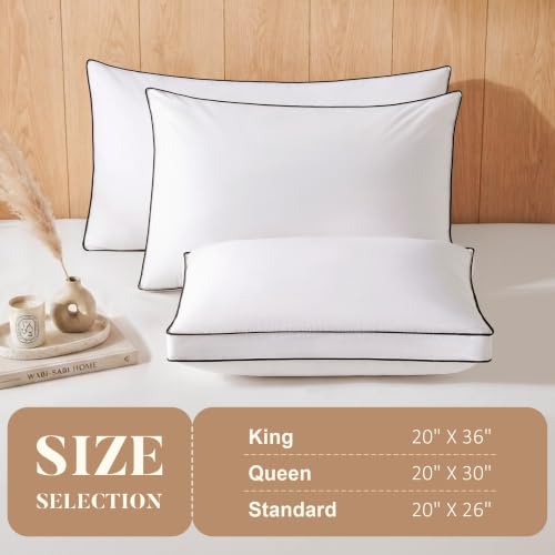 DOWNSTORIA Standard 2-Pack Goose Feather Down Pillows Luxury Hotel Collection