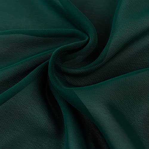 Flohar 6 Pack 9ft Hunter Chiffon Table Runners 14x108 Inch Romantic Wedding Party Decor