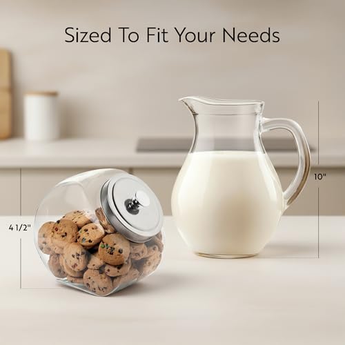 Restaurantware 1 Gallon Clear Glass Candy Jar with Chrome Lid - Wide Opening, Airtight Seal - Model: THIS listing