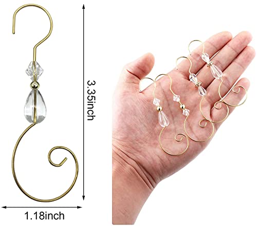 WEIBIAO Christmas Ornament Hooks - 24 Acrylic Wire Hooks for Tree Decorations (Style A)