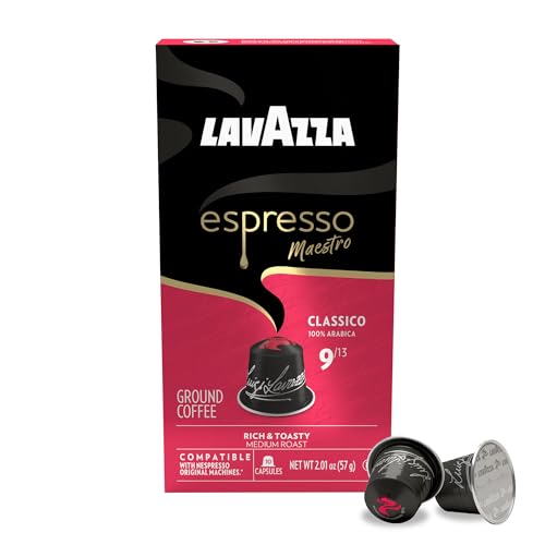 Lavazza Espresso Maestro Classico Capsules - Compatible with Nespresso, Medium Roast, 100% Arabica, 10 Count