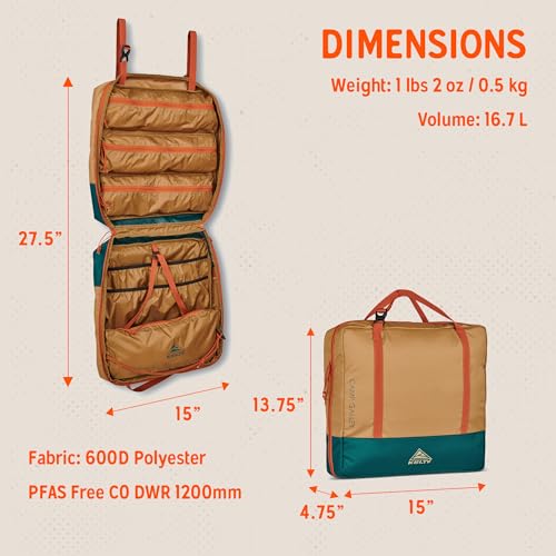 Kelty Camp Galley Deluxe Camp Kitchen Organizer Kit with Deep Pockets & Paper Towel Holder - Regular