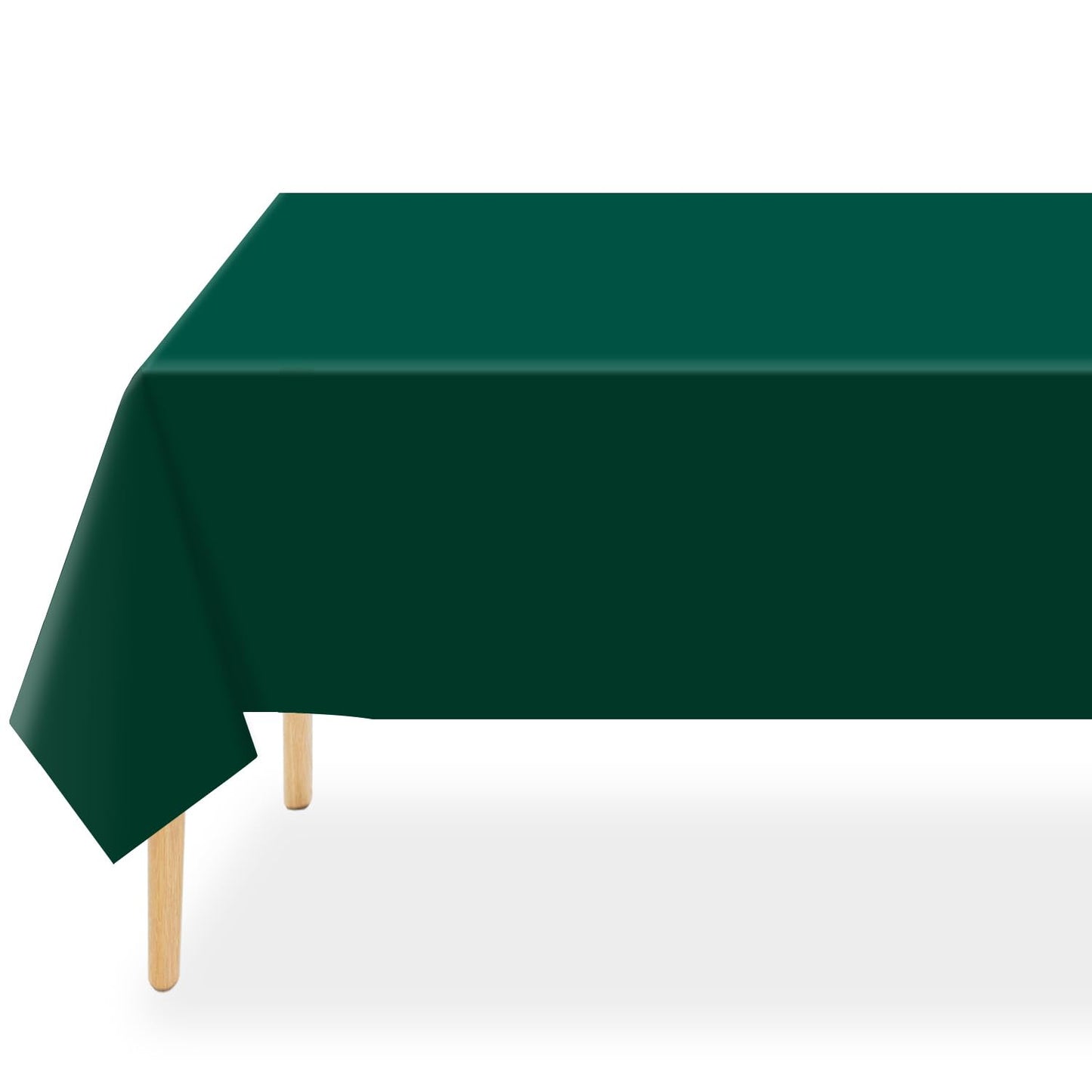QIKSION Dark Green Plastic Table Cloth Disposable 12 Pack, 54 x 108 Inch Tablecloths for Party, Christmas Decorations, Rectangle Table Cover