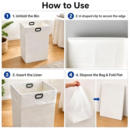 XiaBots 4 Pack Large Collapsible 30-Gallon Disposable Trash Cans for Parties & Events