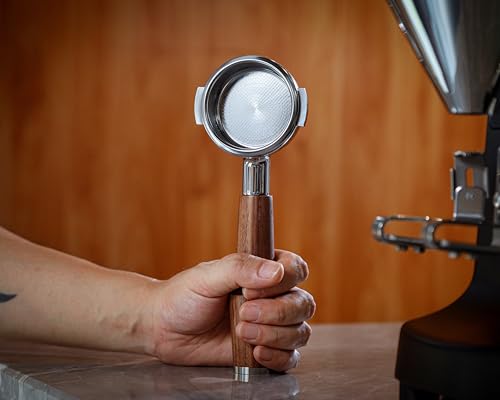 KNODOS Walnut 58mm Bottomless Portafilter for E61 Espresso Machines
