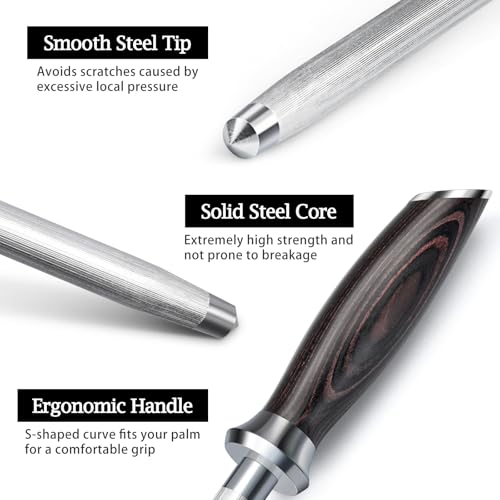 12 Inch Professional Knife Honing Steel Rod - Kitchen Sharpening Tool