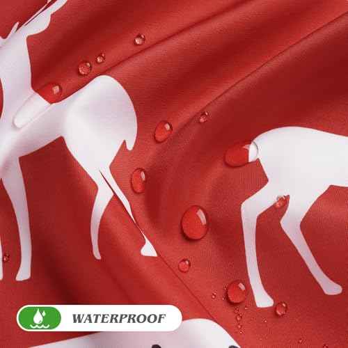 Christmas Boho Red Shower Curtains for Bathroom Cloth Farmhouse Retro Rustic Shower Curtain 72''x72'' Elegant Shower Curtain Machine Washable