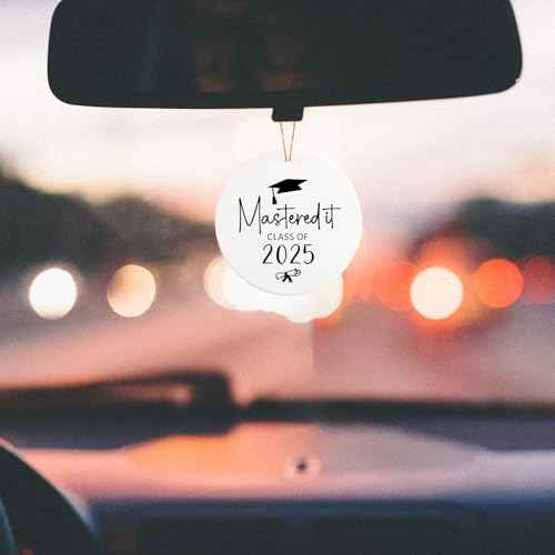 Class of 2025 Graduation Gifts for Her Him Ceramic Ornament Keepsake Sign Round Plaque Graduation Ornaments Graduation Gifts for Women Men Masters Degree Graduation Gifts