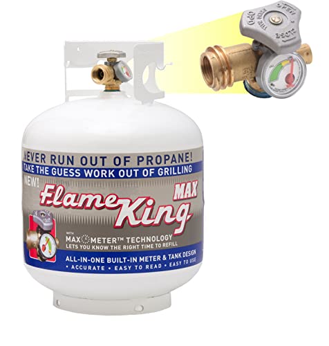 20LB Steel Propane Tank with Built-In Gauge & Overflow Protection for Grilling & Outdoor Use