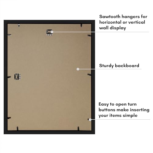 Americanflat 16x20 Shadow Box Frame - Black Wooden Display with Felt Back & Deep Interior