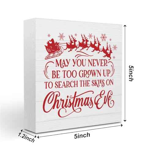 Santa Claus Elk Decor - Christmas Eve Sign & Office Desk Decor - 5 x 5 Inches