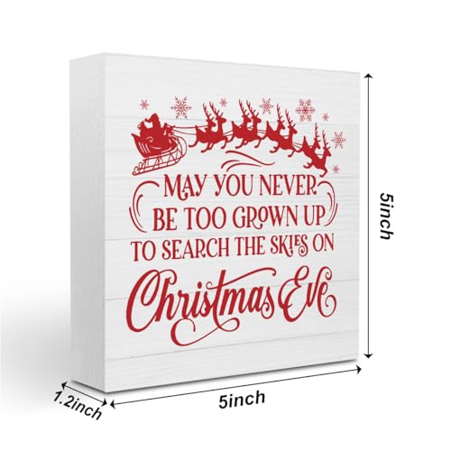 Gejoyse Christmas Eve Sign - 5x5in Wooden Plaque for Office & Desk Decor