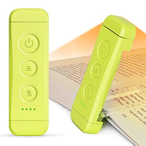 Glocusent Green USB Rechargeable Clip-On Book Light - Adjustable Brightness & Eye Care
