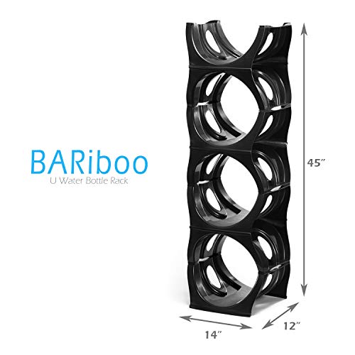 Bariboo Stackable Water Bottle Organizer Rack 4 No Shelf Black - 5 Gallon Jug Holder