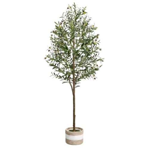 LuceAlberi 5ft 6in Artificial Olive Tree - Realistic Faux Indoor Plant with Pot & Basket