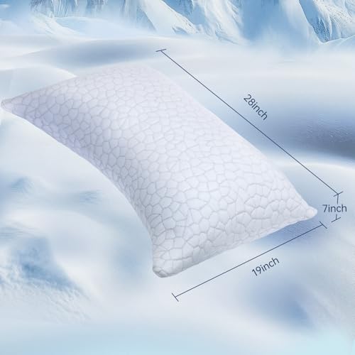 Queen Crescent Side Sleeper Pillow 2 Pack - Ergonomic Cooling Memory Foam