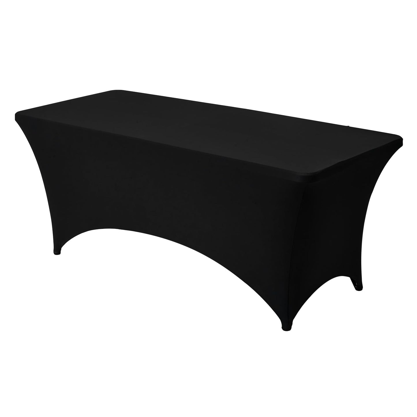 VEVOR 6 Pack Table Cloth for 6FT Rectangular Fitted Events, Wrinkle-Resistant Stretch Black Table Covers, Washable Spandex Tablecloth Protector, for Party, Wedding, Cocktail, Banquet, Festival