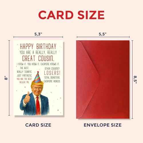 Birthday Card for Cousin, Humor Cousin Greeting Cards on Christmas, Birthday, Mothers Day, Heartfelt Message for Women from Niece Nephew, Decorations for Woman, Premium Quality