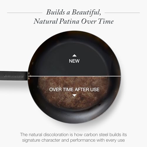 8-Inch Pre-Seasoned Carbon Steel Frying Pan Skillet - Black, Ready to Cook