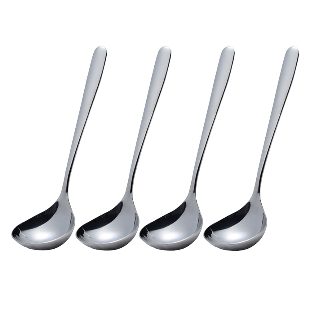 Wenkoni Small Ladles,Sauce,Gravy Soup Spoons Ladles,4 Pack SUS 304 Non-magnetic Stainless Steel 8'' (Color:Silver).