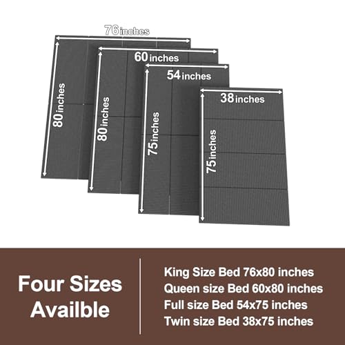 BBX-G 10mm Bunkie Board Twin Size 75x38'' Folding Spring Box Breathable Noise-Reducing Moisture Resistant Low Profile Bed Support