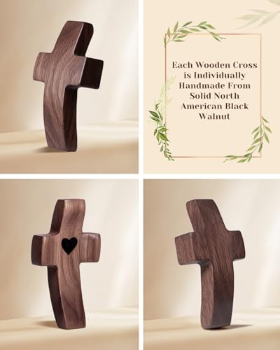 Brown Wooden Cross Fidget Set - Handmade Pocket Christian Religious Decor 100 Pack