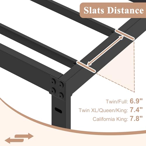 HOBINCHE Queen Bed Frame 10 Inch Platform No Box Spring Needed, Heavy Duty Steel Support