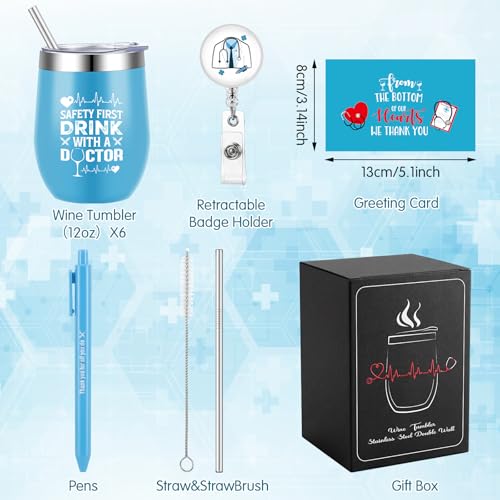 Doctor Appreciation Gift Set - 36 Pcs Including Stainless Steel Tumblers & Badge Reels