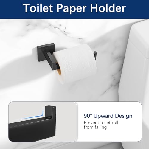 Gypie 5-Piece Bathroom Accessories Set Wall Mounted Black 24 Inch
