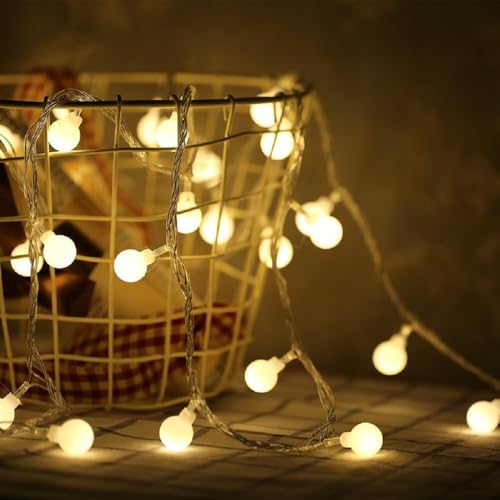 Globe Plug in String Lights, 10ft 20 LED Warm White Globe Fairy Lights for Birthday Christmas Wedding Party Home Decoration